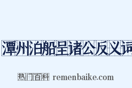 潭州泊船呈诸公反义词是什么意思的图片